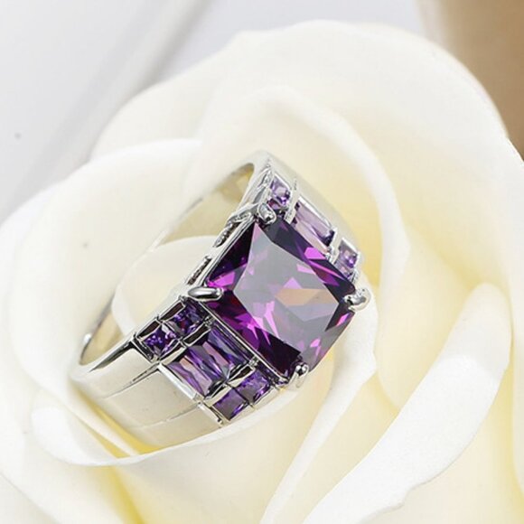 Fashion Purple Zircon Ring - Picture 1 of 3